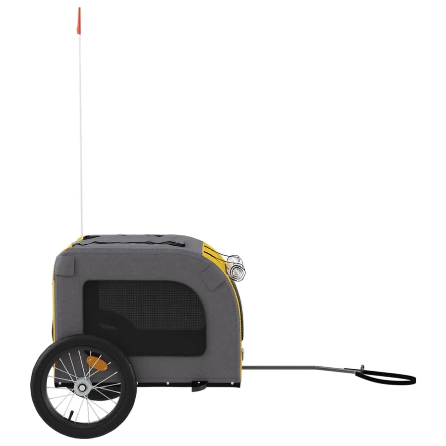 Remorque de vélo pour animaux de compagnie jaune et gris - 6