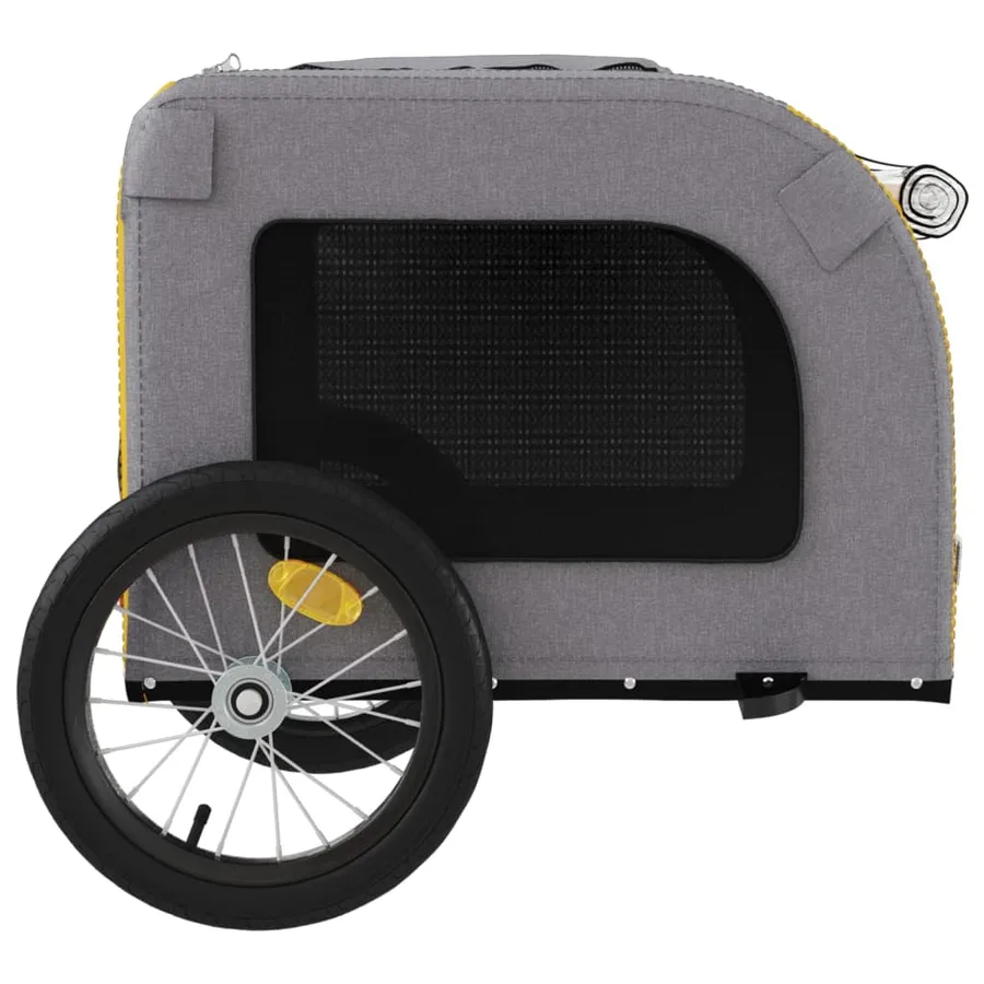 Remorque de vélo pour animaux de compagnie jaune et gris - 7