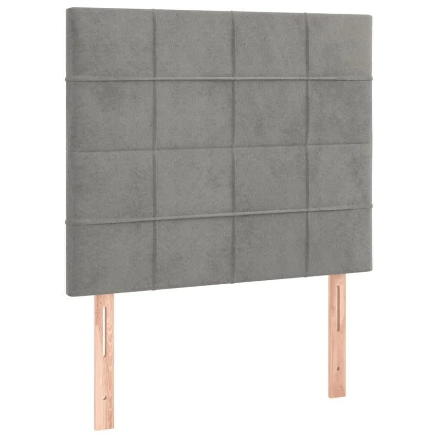 Cadre de lit sans matelas gris clair 90x190 cm velours - 9