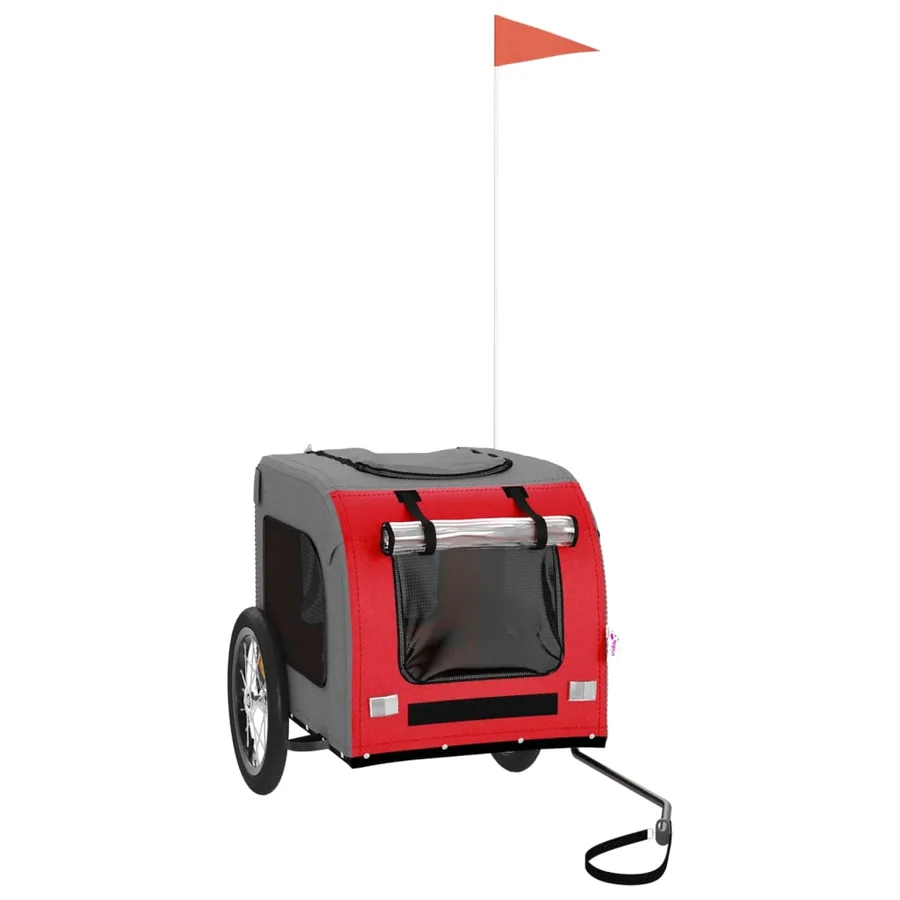Remorque de vélo pour animaux de compagnie rouge et gris - 2