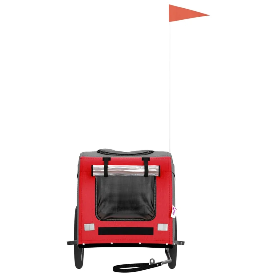 Remorque de vélo pour animaux de compagnie rouge et gris - 4