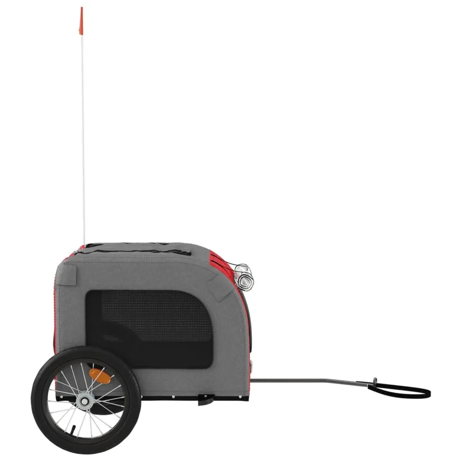 Remorque de vélo pour animaux de compagnie rouge et gris - 6