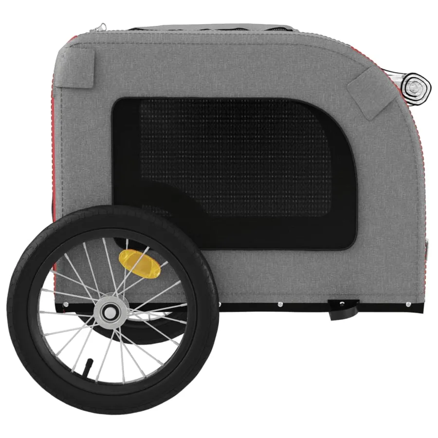 Remorque de vélo pour animaux de compagnie rouge et gris - 7