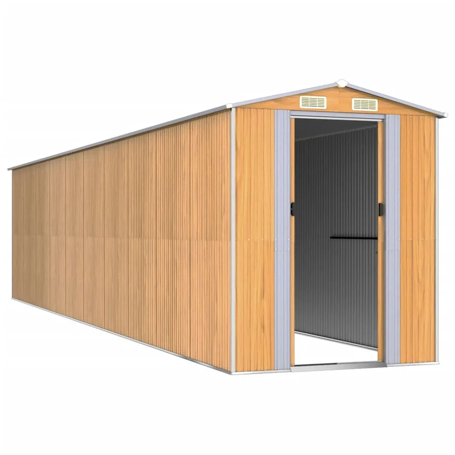 Abri de jardin Marron clair 192x855x223 cm Acier galvanisé - 3