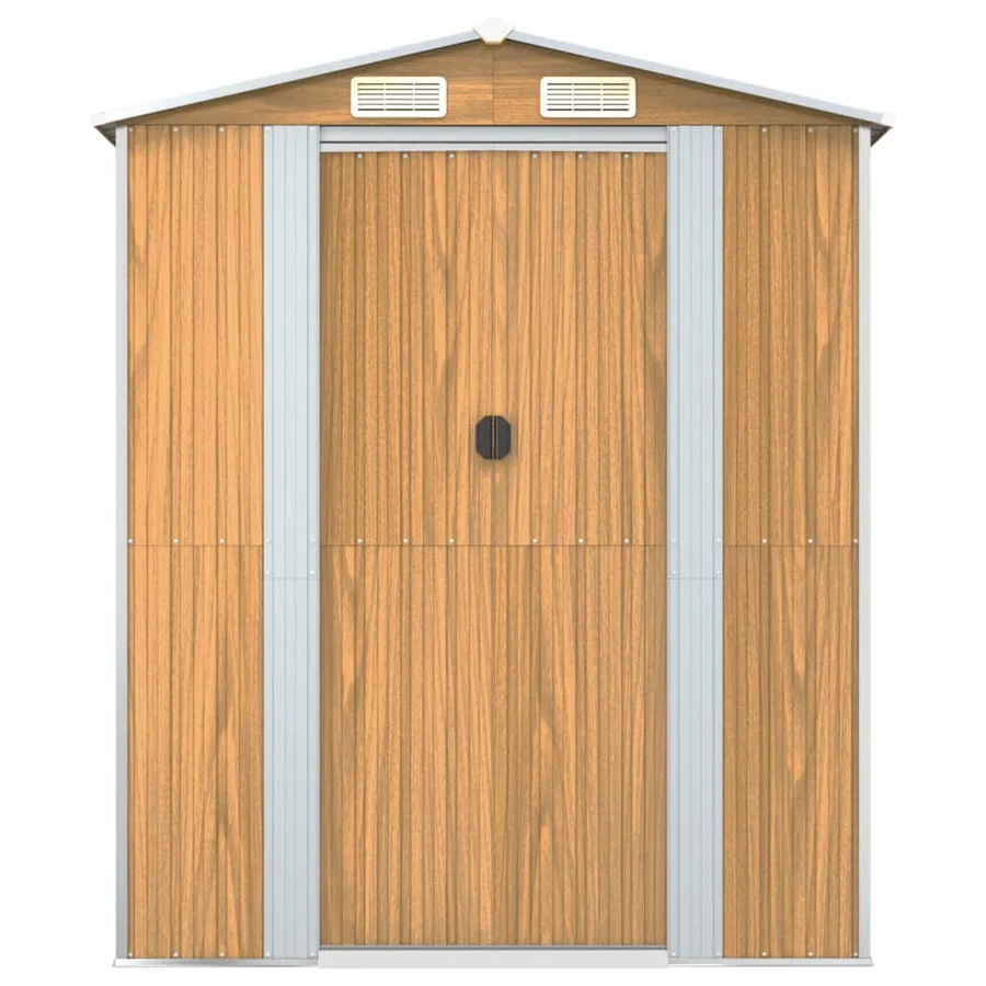 Abri de jardin Marron clair 192x855x223 cm Acier galvanisé - 4
