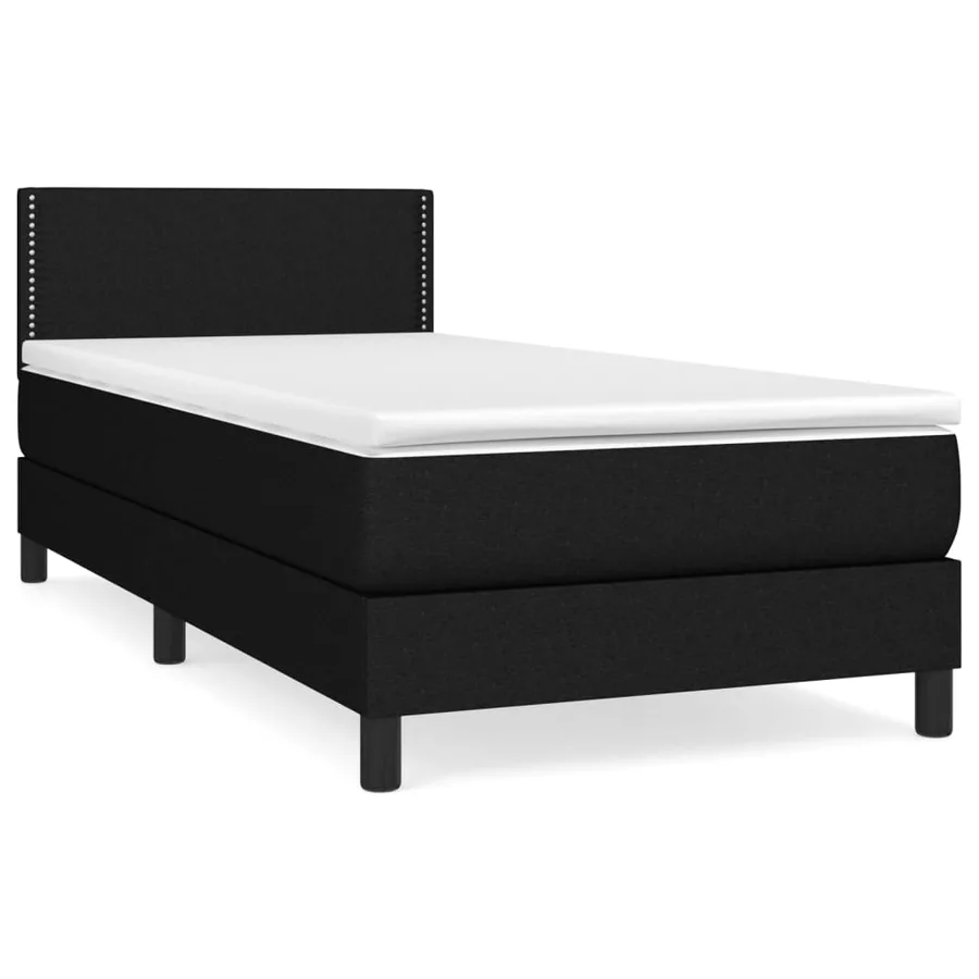 Sommier à lattes de lit avec matelas Noir 90x200 cm Tissu - 2