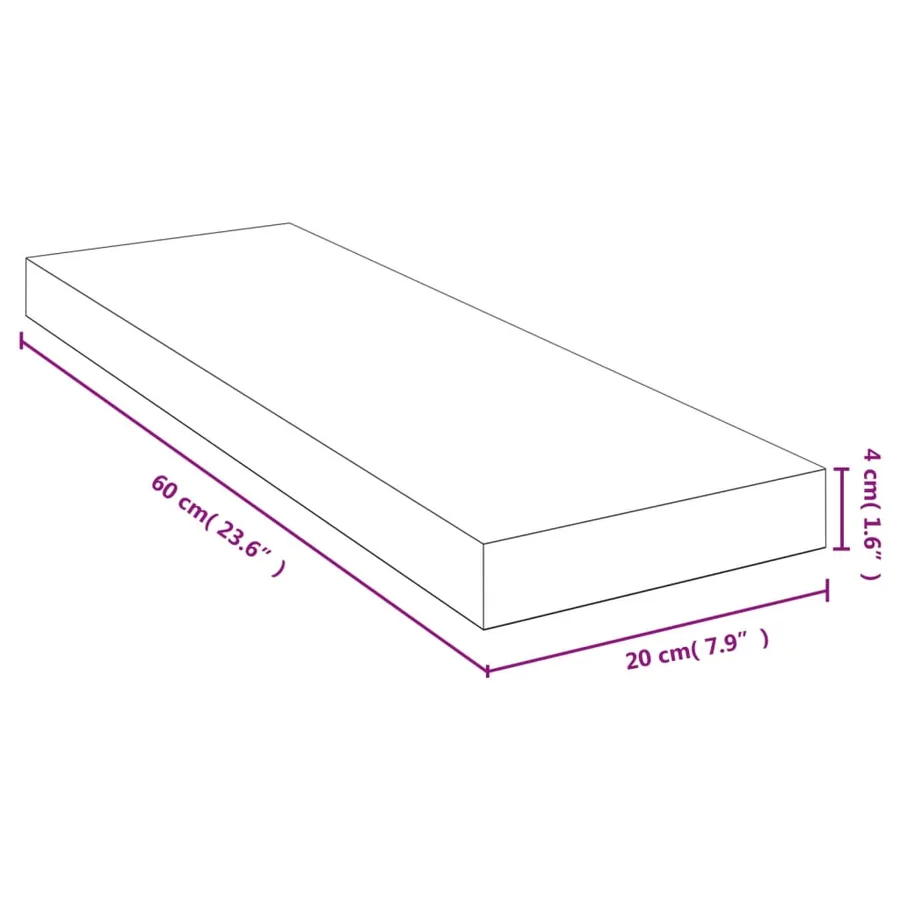 Étagère murale 60x20x4 cm bambou - 4