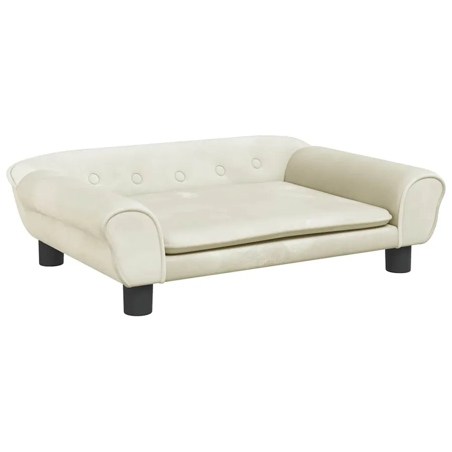 Lit pour chien crème 70x48x22 cm velours - 2