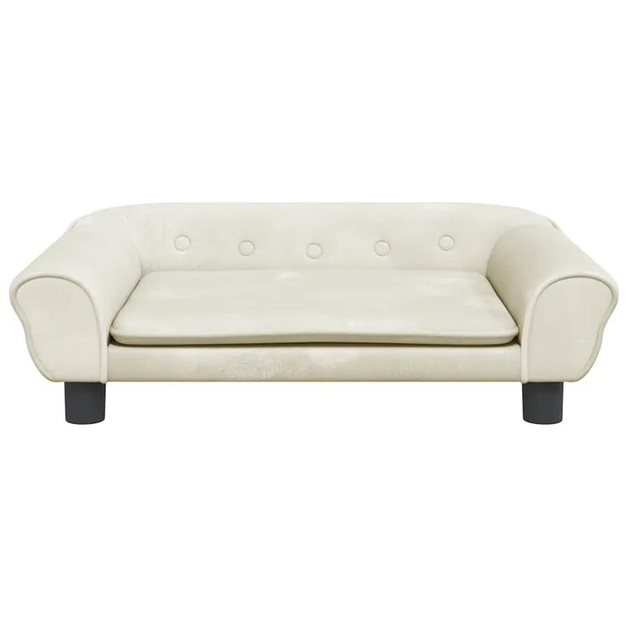Lit pour chien crème 70x48x22 cm velours - 3