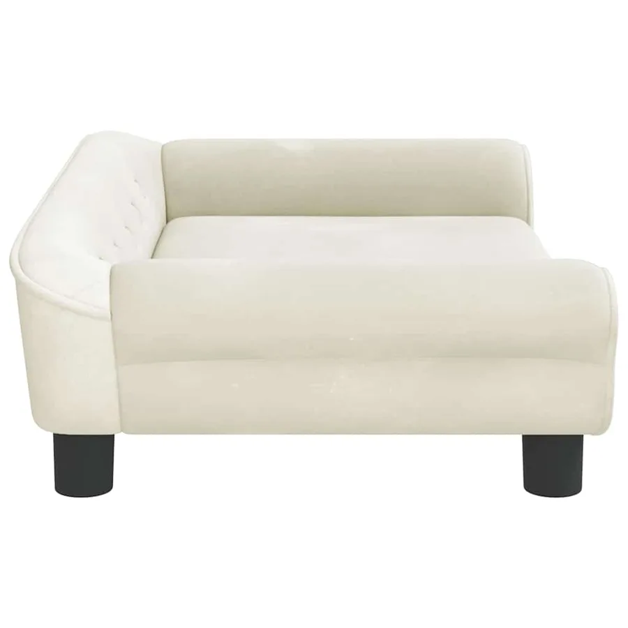 Lit pour chien crème 70x48x22 cm velours - 4