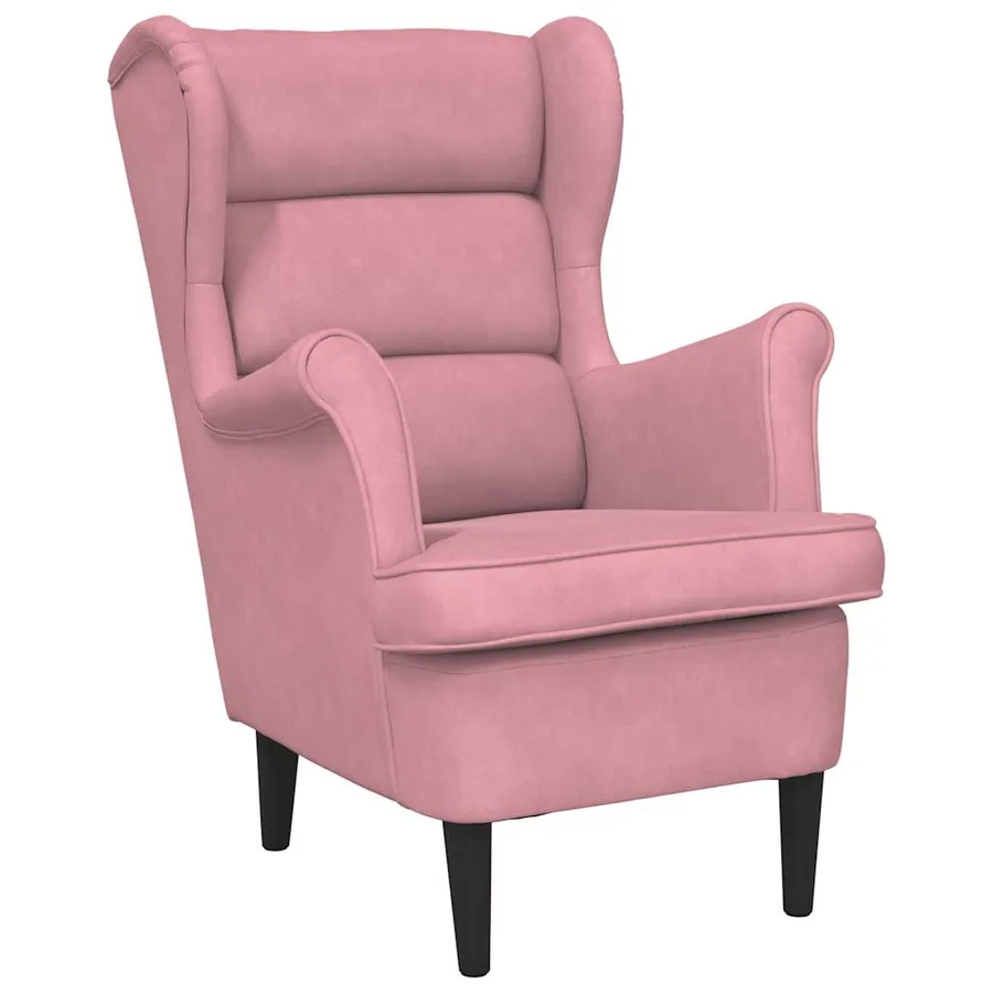 Fauteuil rose velours - 2