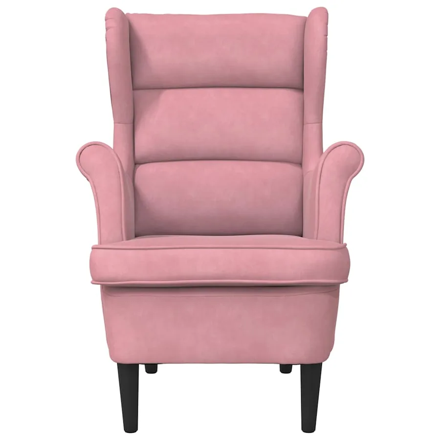 Fauteuil rose velours - 4