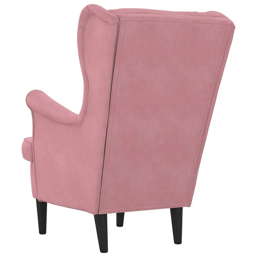 Fauteuil rose velours - 6