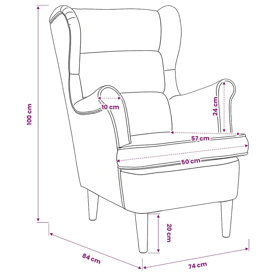 Fauteuil rose velours - 9