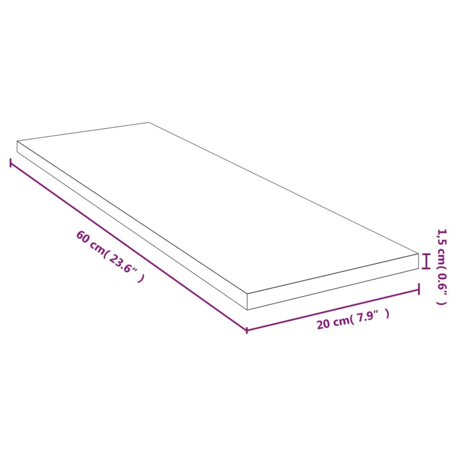 Étagère murale 60x20x1,5 cm bambou - 4