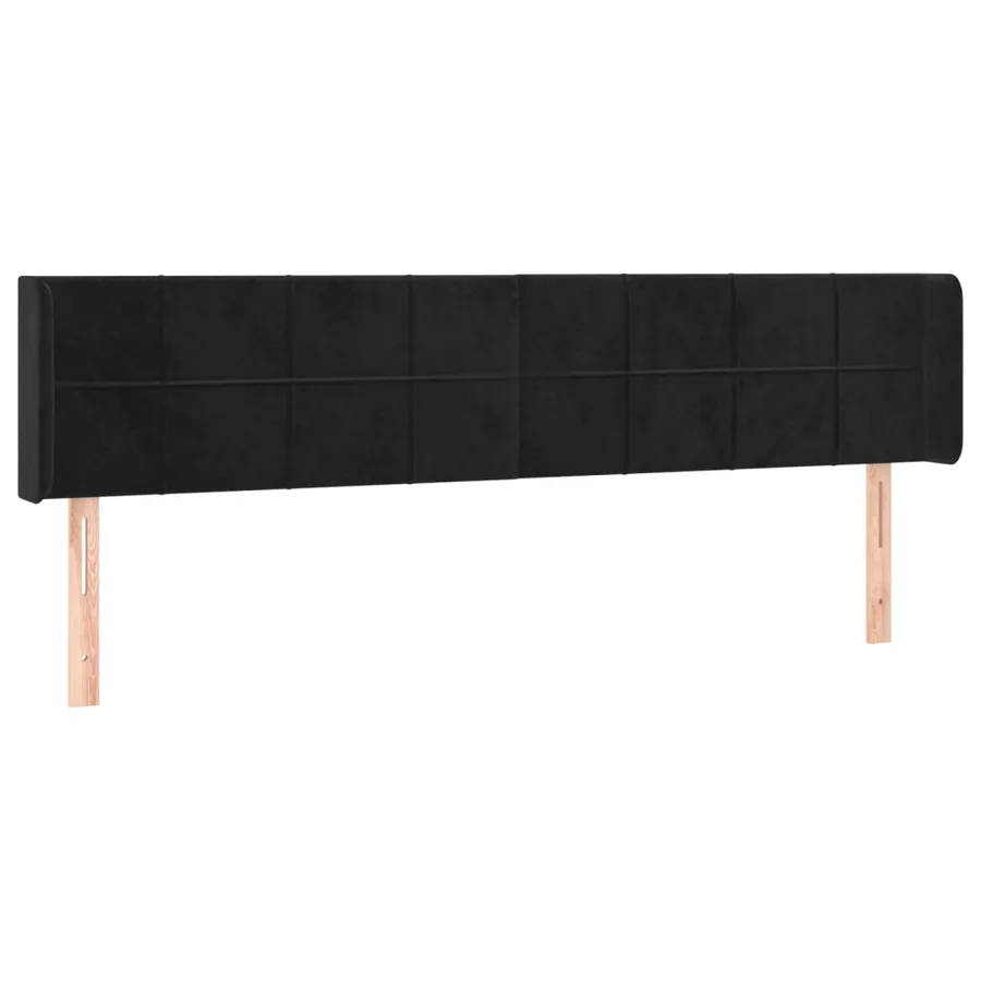Tête de lit à LED Noir 203x16x78/88 cm Velours - 3