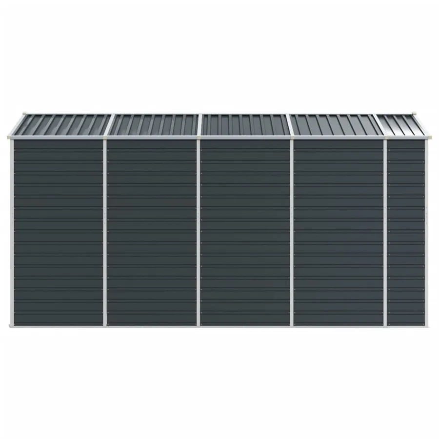 Abri de jardin anthracite 191x385x198 cm acier galvanisé - 6
