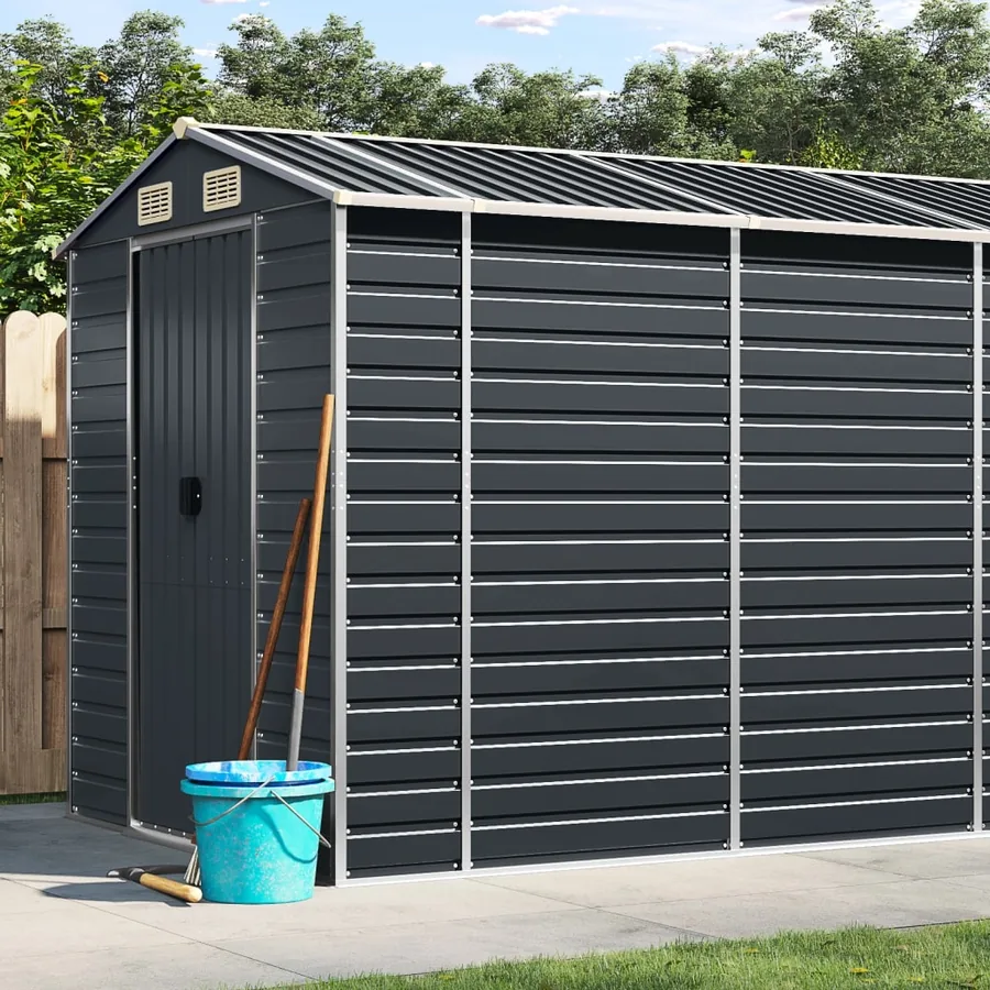 Abri de jardin anthracite 191x980x198 cm acier galvanisé
