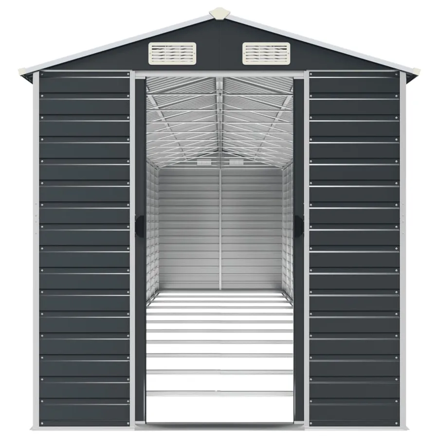 Abri de jardin anthracite 191x980x198 cm acier galvanisé - 5