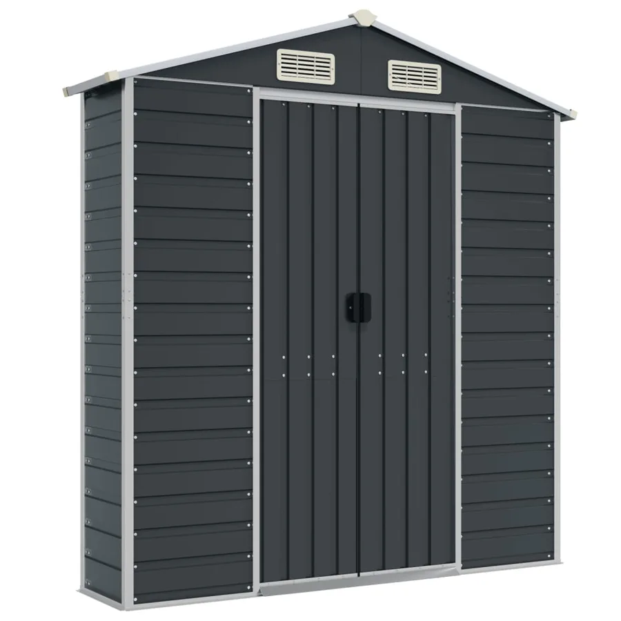 Abri de jardin anthracite 191x980x198 cm acier galvanisé - 8