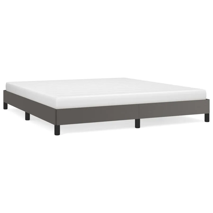 Cadre de lit sans matelas gris 160x200 cm similicuir - 2