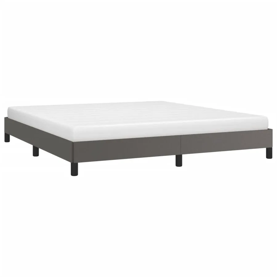 Cadre de lit sans matelas gris 160x200 cm similicuir - 3