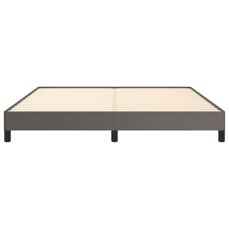Cadre de lit sans matelas gris 160x200 cm similicuir - 5