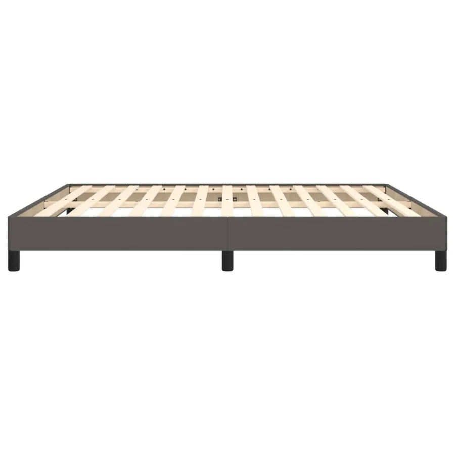 Cadre de lit sans matelas gris 160x200 cm similicuir - 6