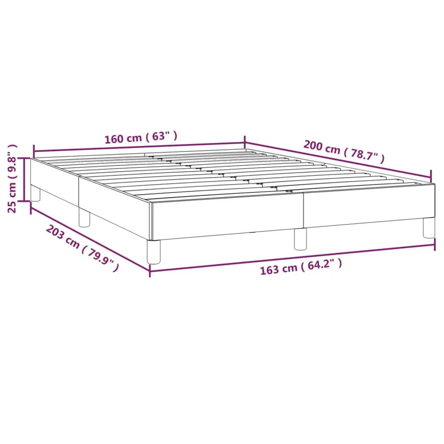Cadre de lit sans matelas gris 160x200 cm similicuir - 9