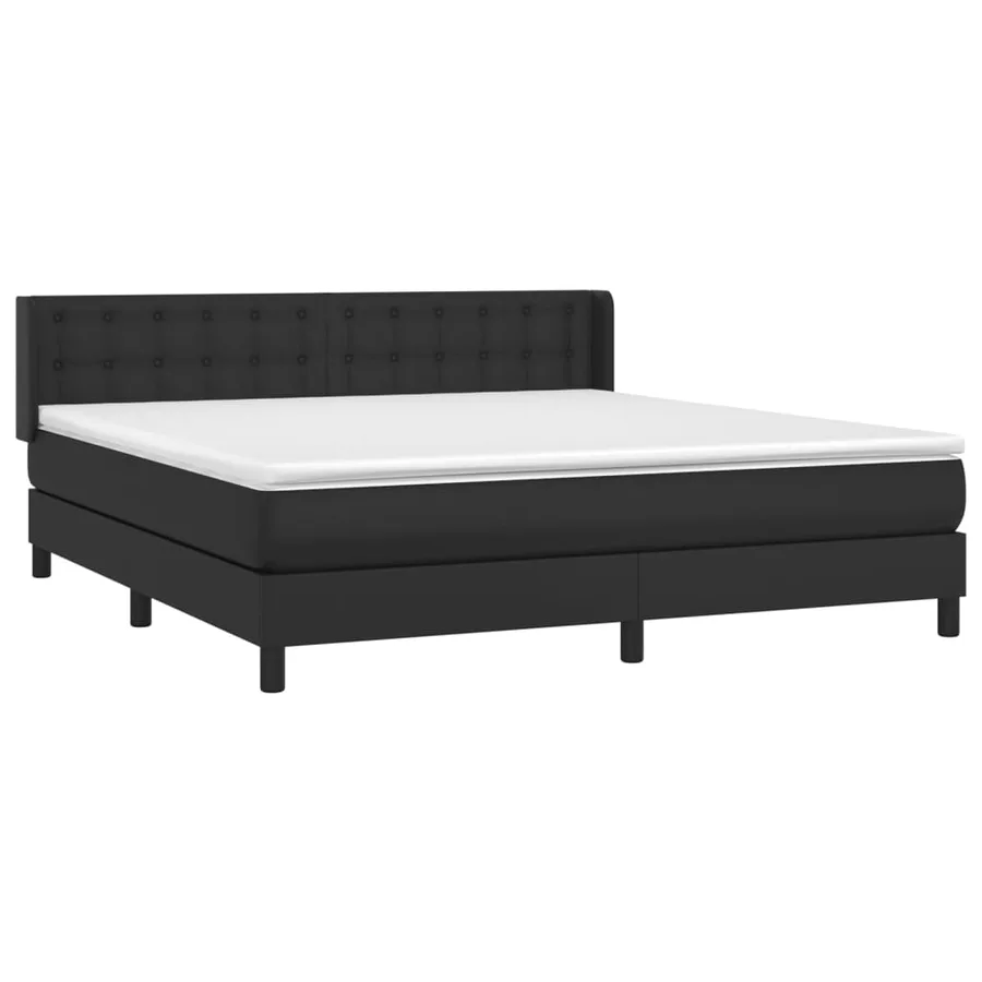 Sommier à lattes de lit avec matelas Noir 160x200 cm - 3
