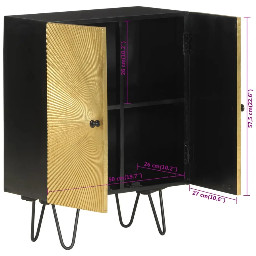 Buffet 55x30x75 cm bois massif de manguier - 9