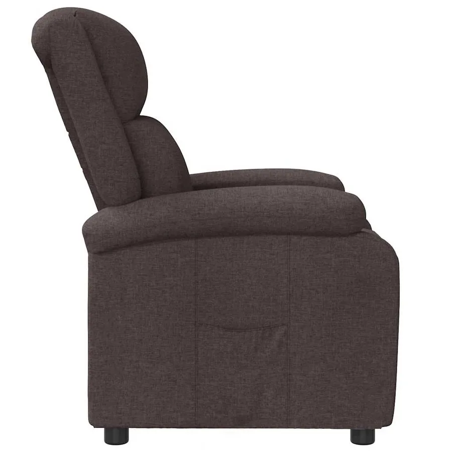 Fauteuil inclinable Marron foncé Tissu - 4
