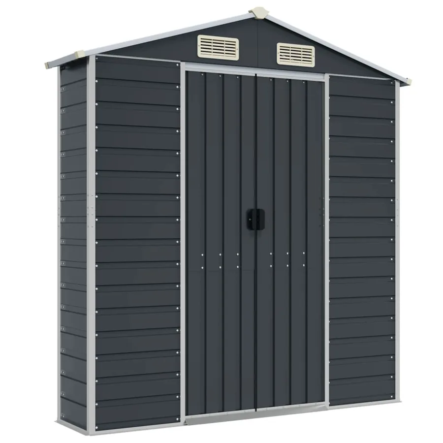 Abri de jardin anthracite 191x810x198 cm acier galvanisé - 8