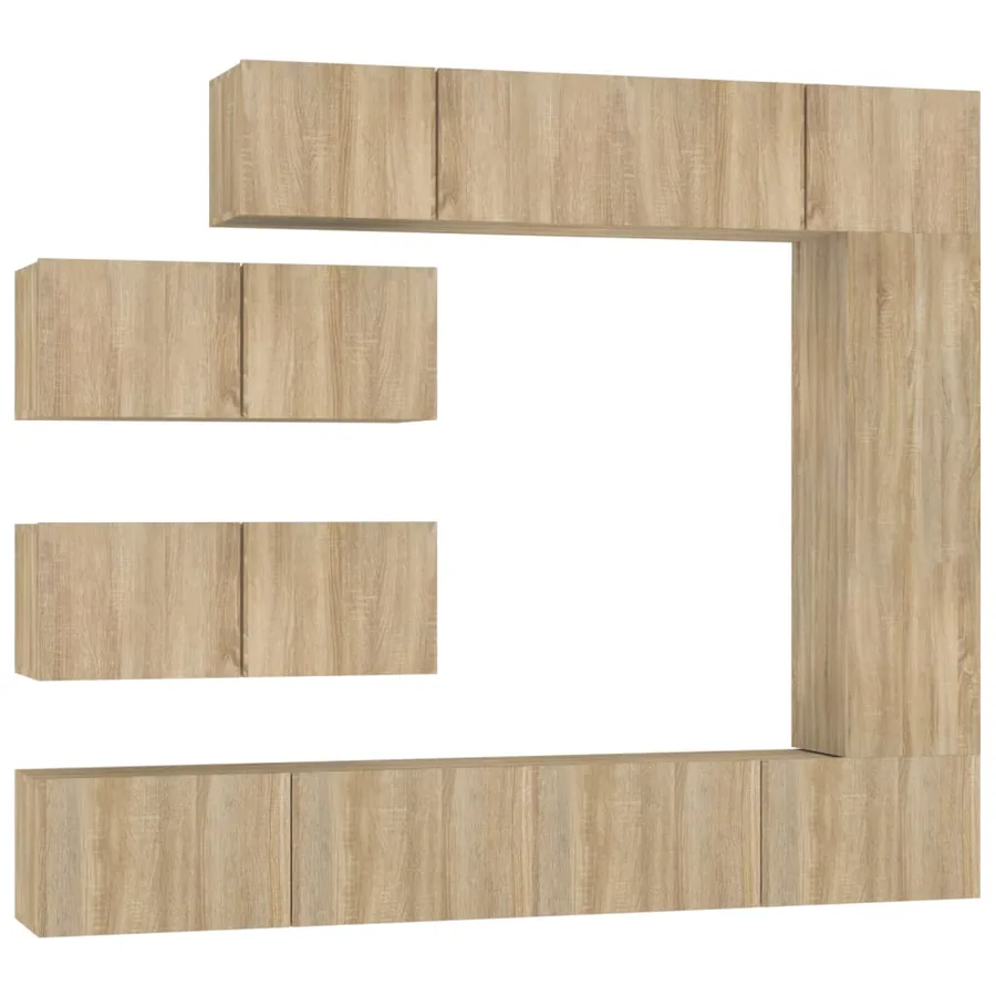 Ensemble de meubles TV 7 pcs Chêne sonoma Bois d'ingénierie - 2