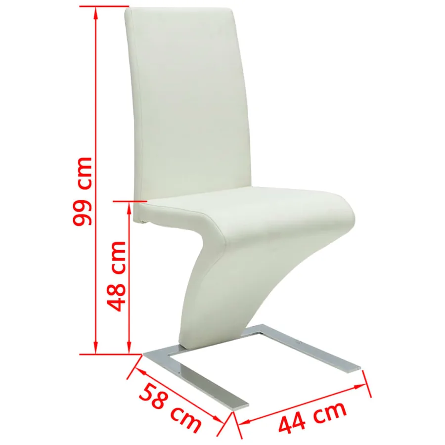 Chaises à manger lot de 6 blanc similicuir - 6