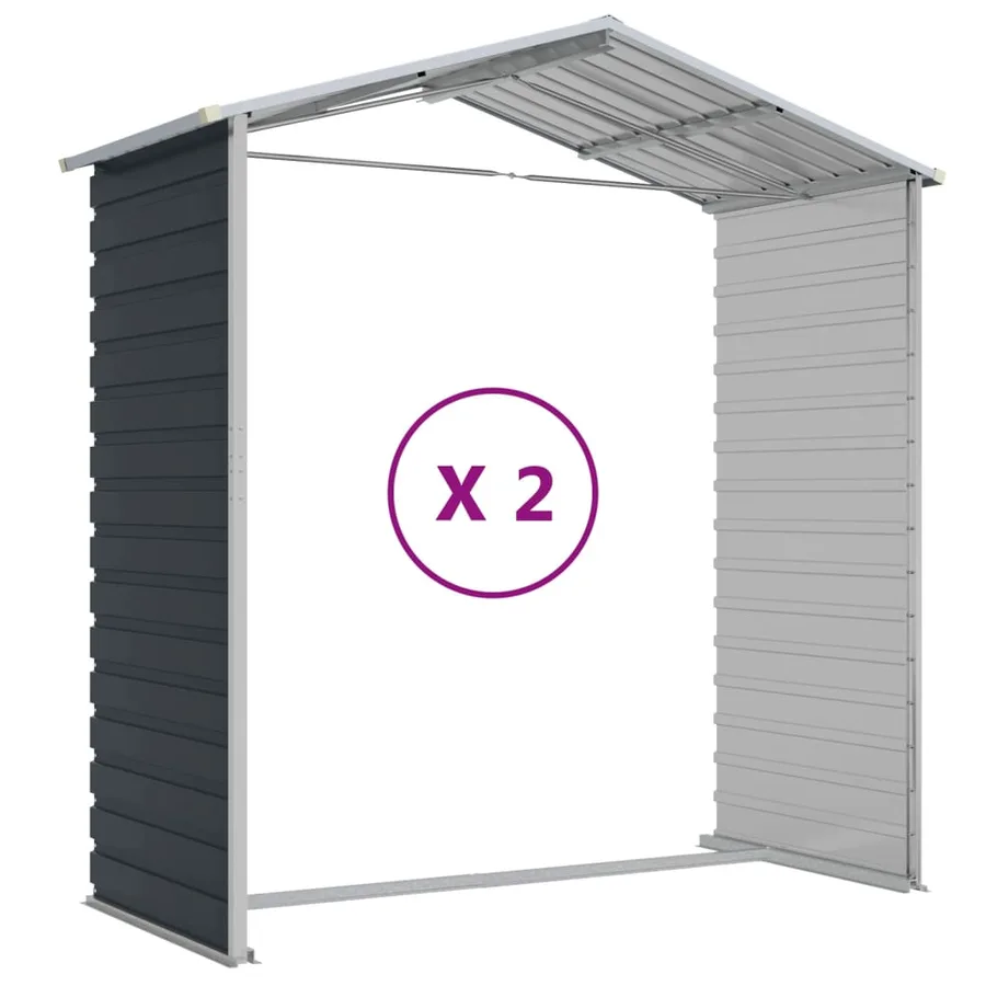 Abri de jardin anthracite 191x215x198 cm acier galvanisé - 9