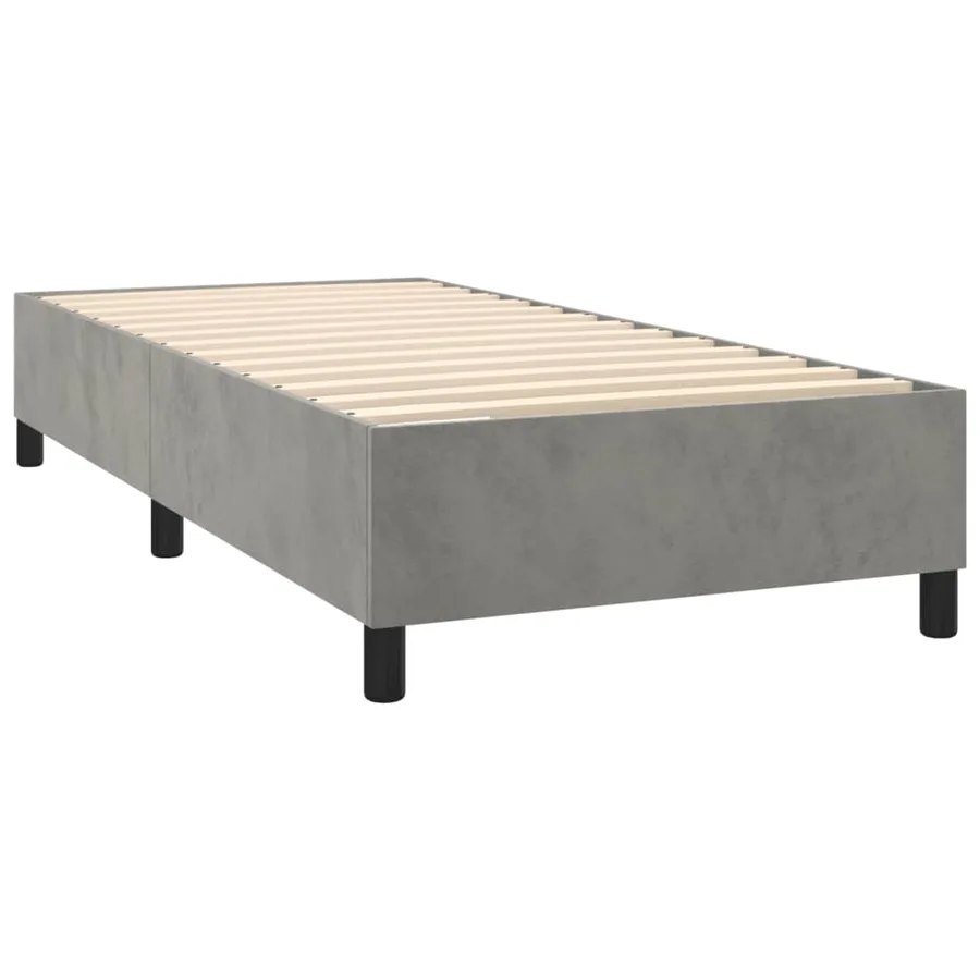 Sommier à lattes de lit et matelas Gris clair 100x200cm Velours - 4