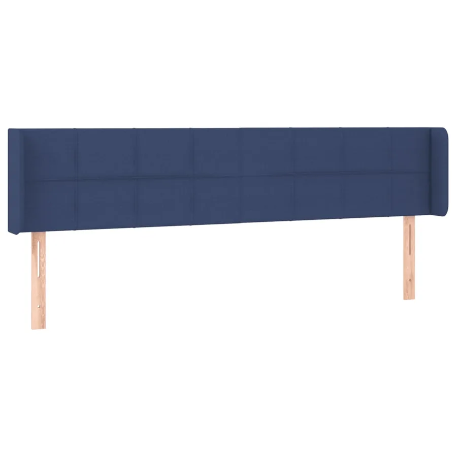Tête de lit avec oreilles Bleu 203x16x78/88 cm Tissu - 2