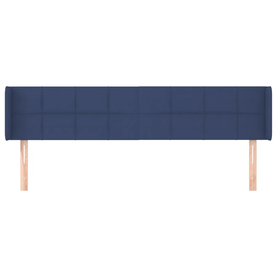 Tête de lit avec oreilles Bleu 203x16x78/88 cm Tissu - 3