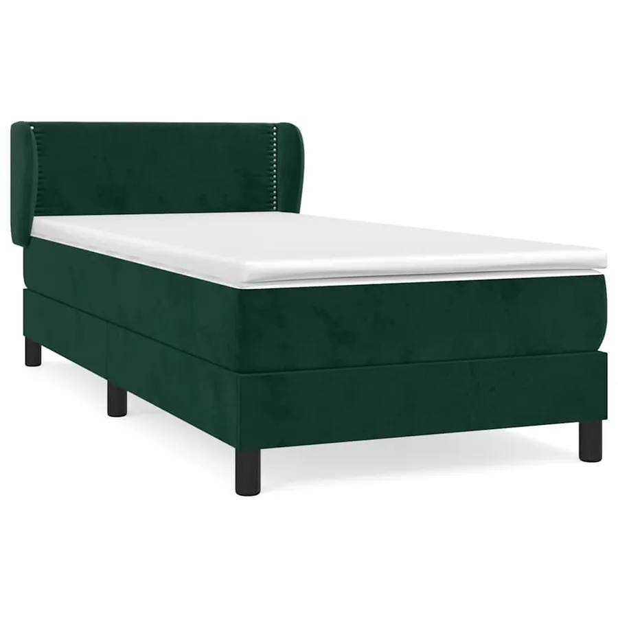 Sommier à lattes de lit avec matelas Vert foncé 100x200 cm - 2