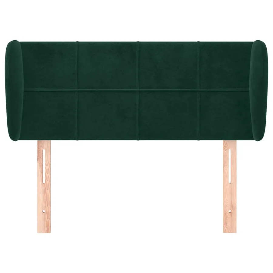 Tête de lit avec oreilles Vert foncé 83x23x78/88 cm Velours - 3