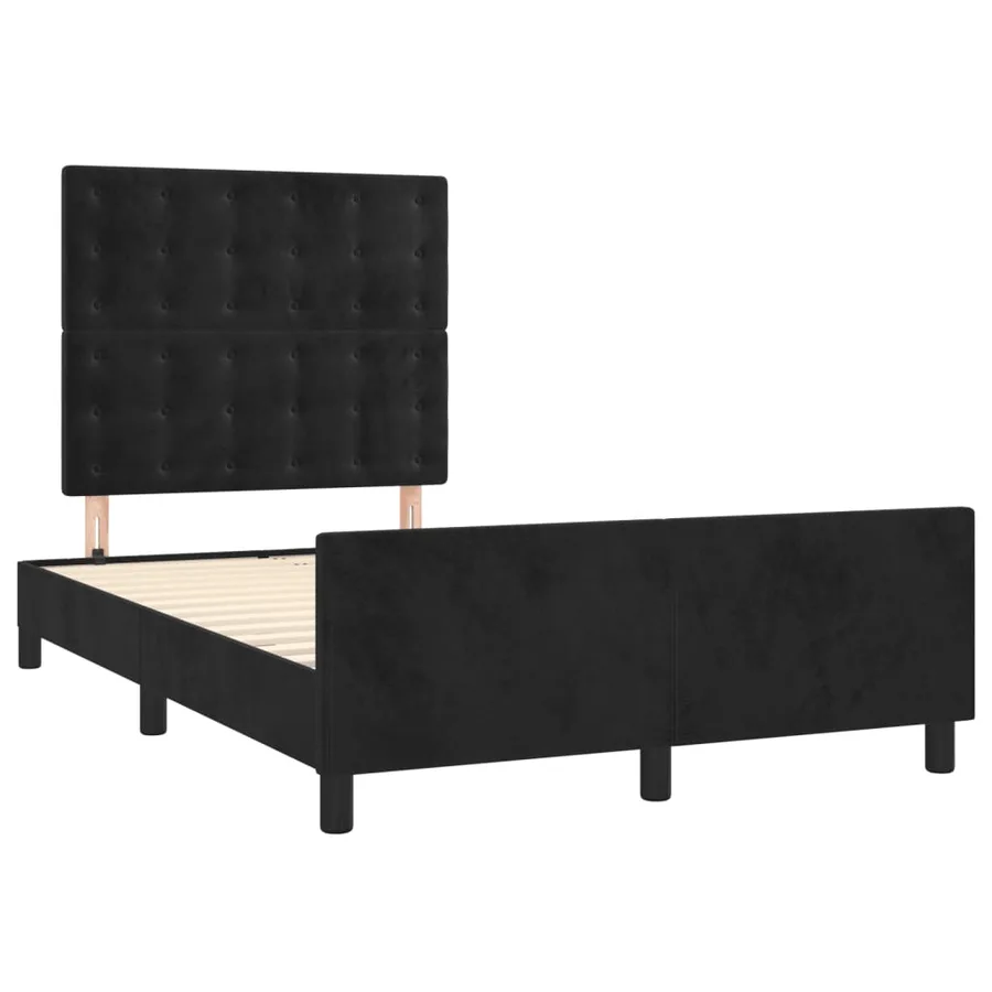 Cadre de lit sans matelas noir 120x200 cm velours - 4