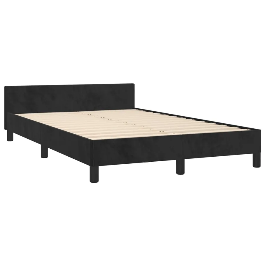 Cadre de lit sans matelas noir 120x200 cm velours - 5