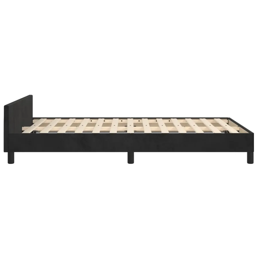 Cadre de lit sans matelas noir 120x200 cm velours - 7