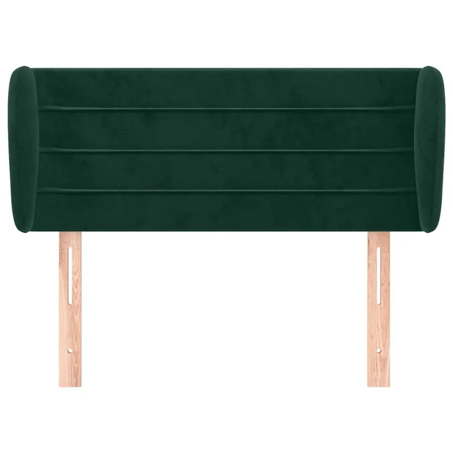 Tête de lit avec oreilles Vert foncé 103x23x78/88 cm Velours - 3