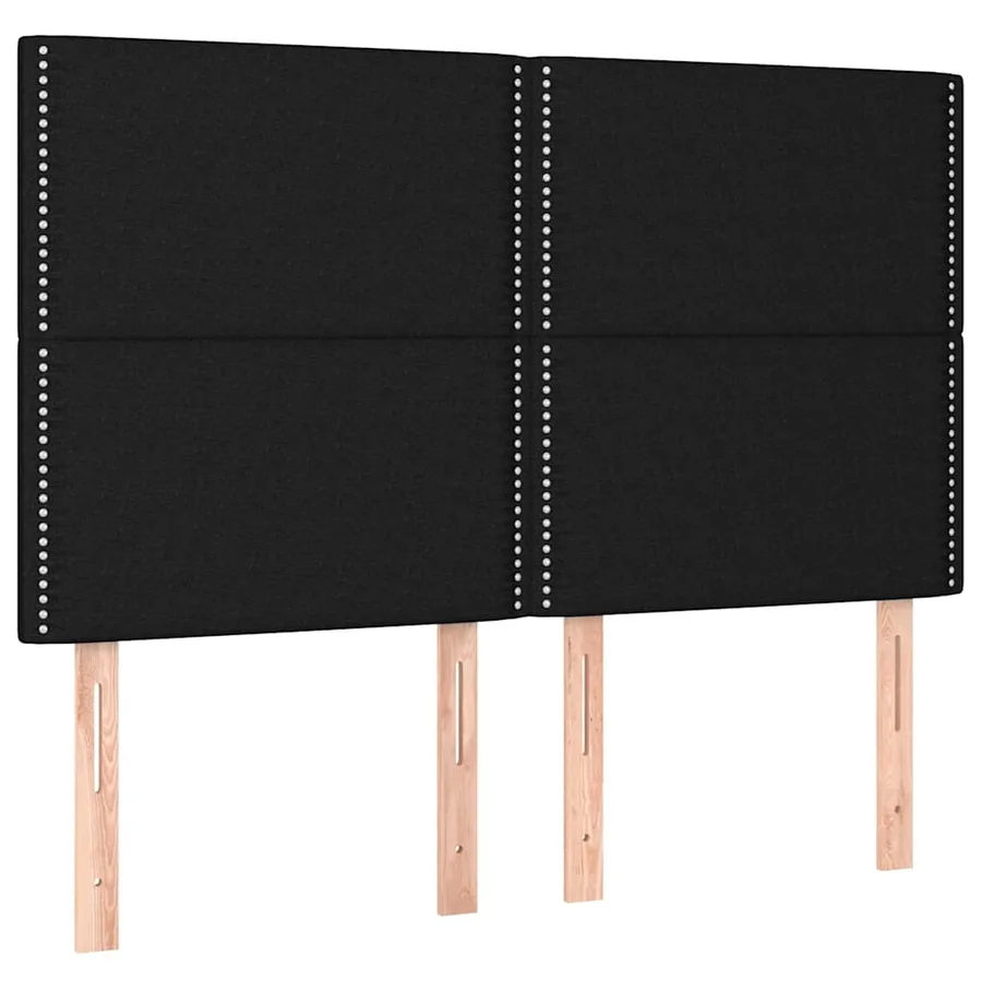 Sommier à lattes de lit avec matelas Noir 140x200 cm Tissu - 6