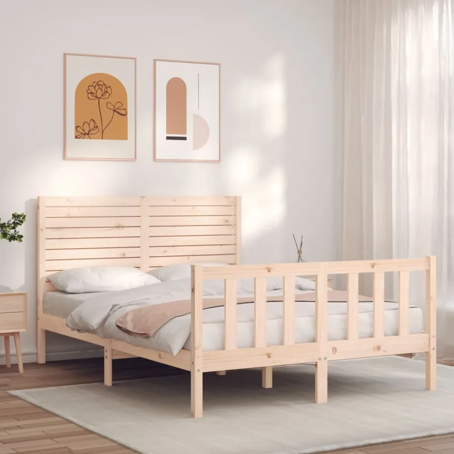Cadre de lit sans matelas 140x200 cm bois massif de pin