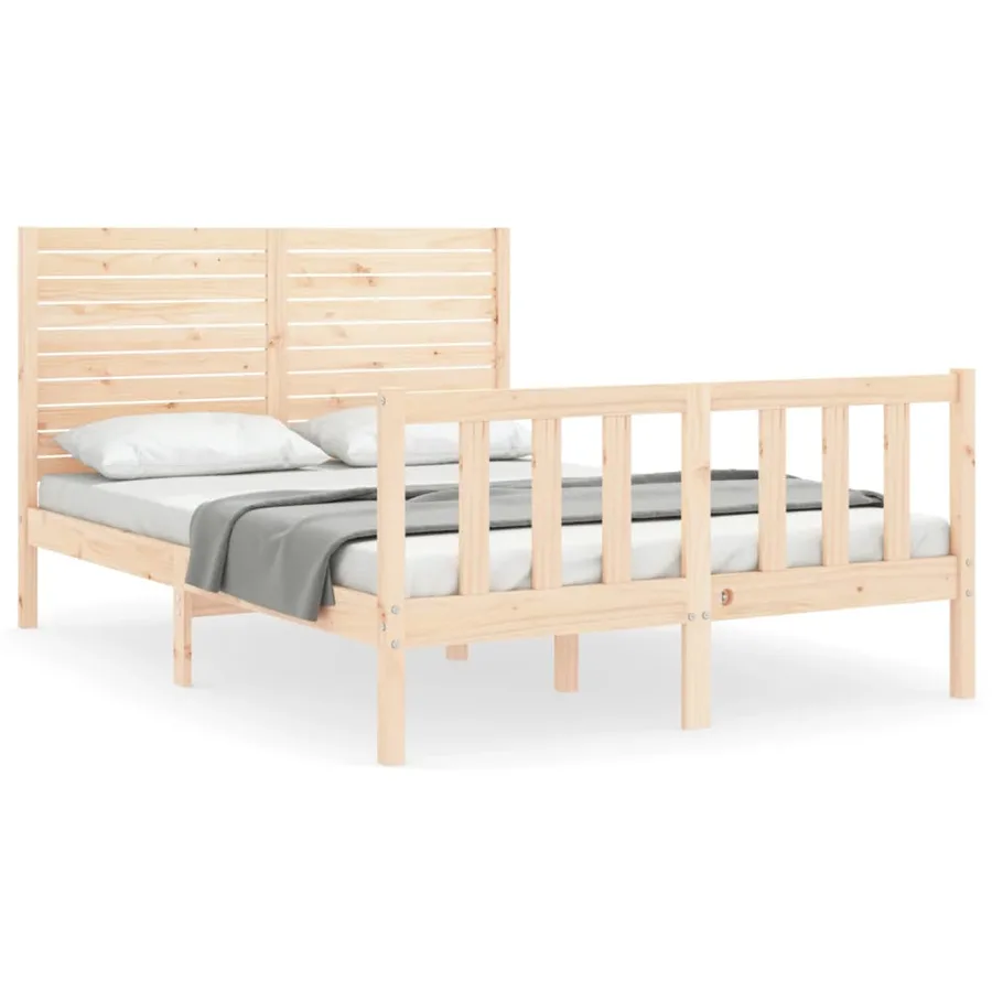 Cadre de lit sans matelas 140x200 cm bois massif de pin - 2
