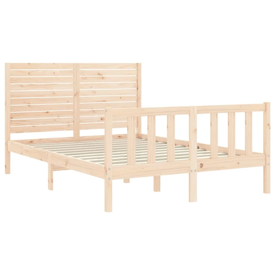 Cadre de lit sans matelas 140x200 cm bois massif de pin - 5