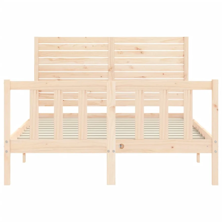 Cadre de lit sans matelas 140x200 cm bois massif de pin - 6